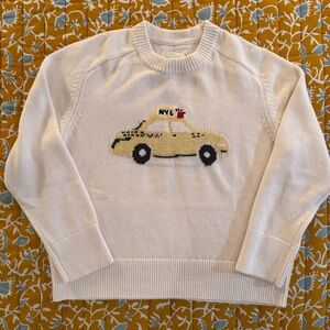 Abercrombie & Fitch Cream Madeline Sweater - NYC Exclusive Taxi Cab - Sz Medium